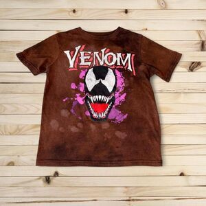 Marvel Venom Distressed T Shirt Custom Bleached Graphic Tee Size M
